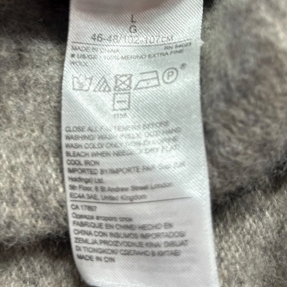 Banana‎ Republic Men's Light Gray Mock Neck Button Up Knit Sweater M/L